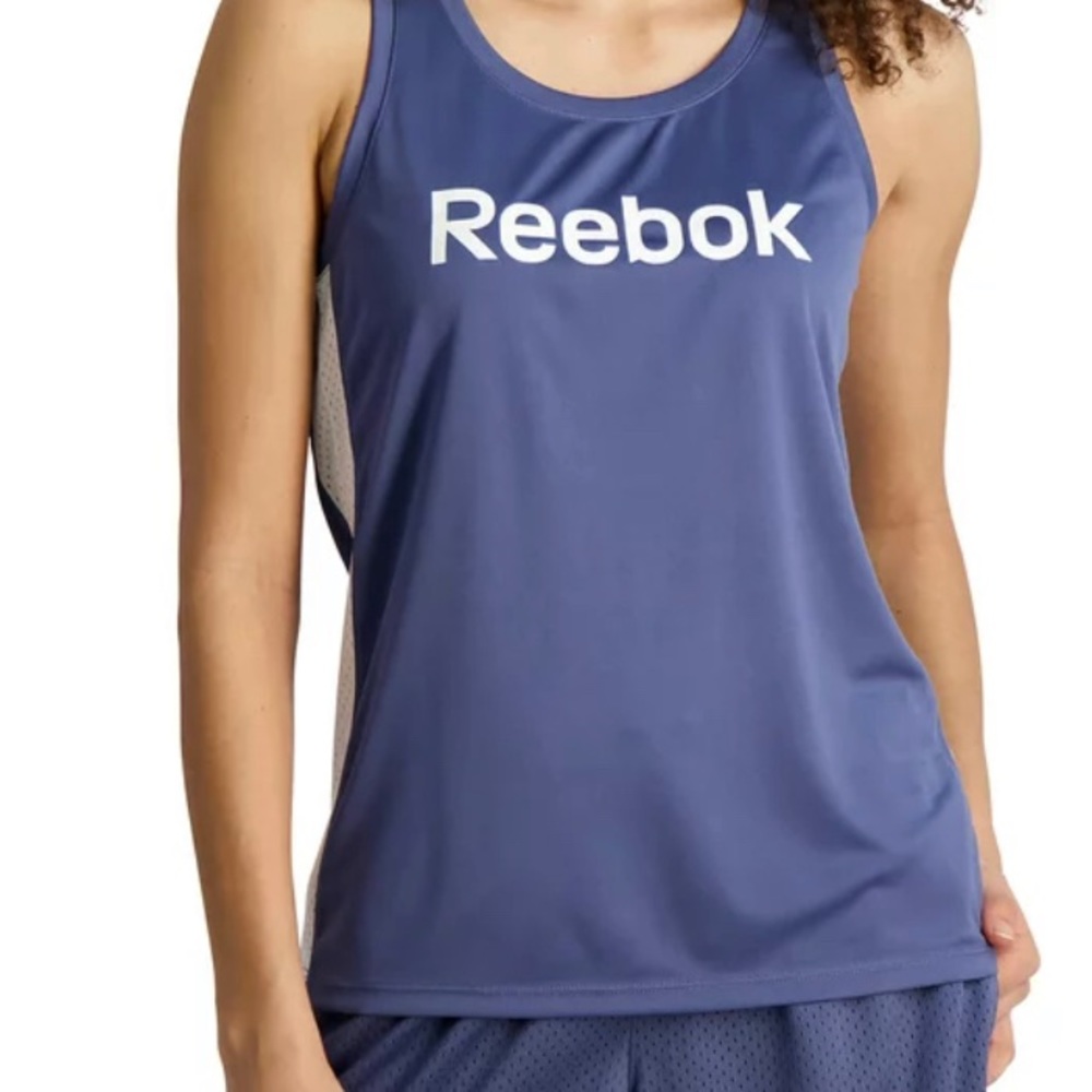 Reebok Women's Courtside Basketball Performance Tank Blue Indigo Sz M New